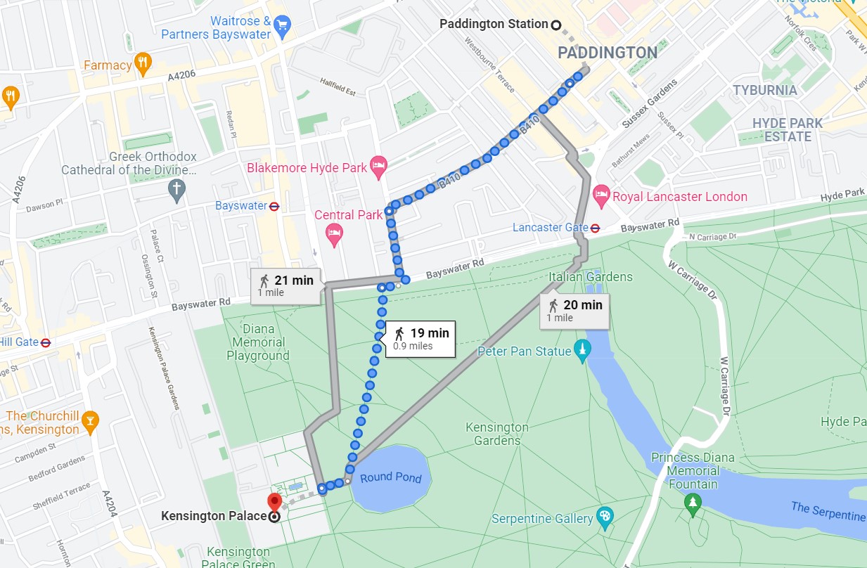 Getting to Kensington Palace By Train, Tube, Bus, Car